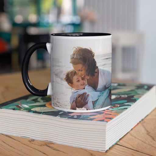 Personalised Black Coloured Inside Mug with Your Image and Text