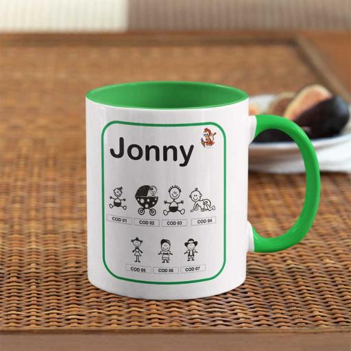 Funny Baby Characters Personalised Colour Inside Mug - Add Name
