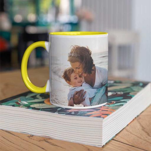Personalised Coloured Inside Mug with Your Image and Text - Choose Mug Colour