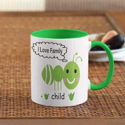 I Love Family - Personalised Colour Inside Mug for Child