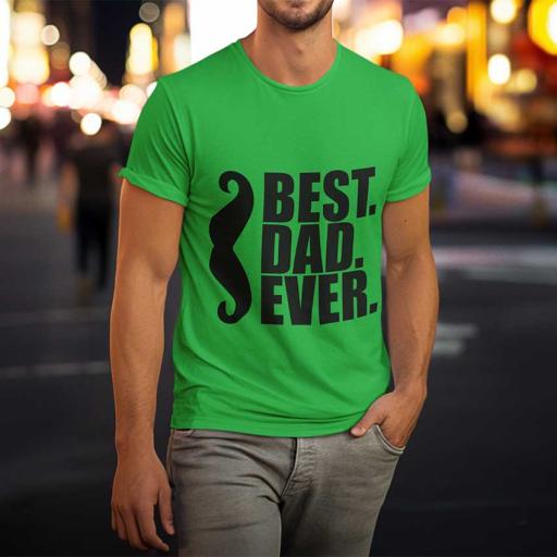 Personalised 'Best Dad Ever' with Moustache T-Shirt - Add Name