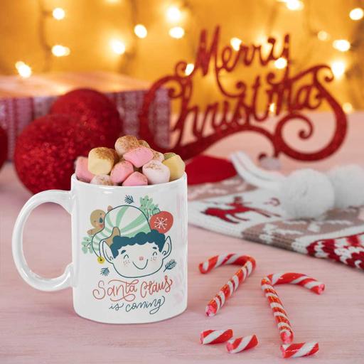 Personalised Santa Claus is Coming Christmas Mug - Add Name