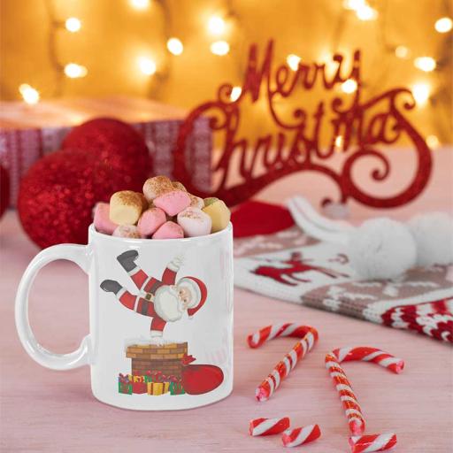 Personalised Santa in the Chimney Mug - Add Name & Photo