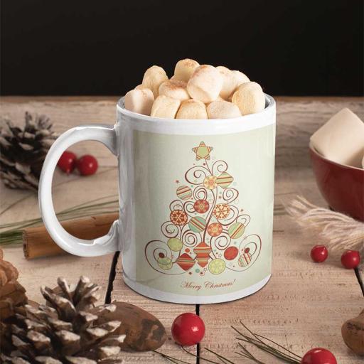 Baubles on Christmas Tree - Personalised Mug