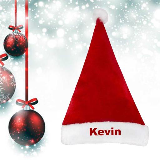 Personalised Embroidered Velvet Christmas Santa Hat