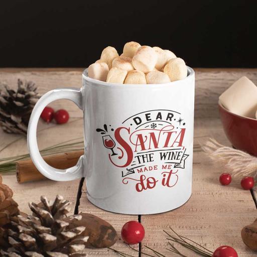 Dear Santa The Wine Made Me Do It - Personalised Christmas Mug