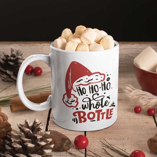 Ho Ho Ho Pour Whole Bottle - Personalised Christmas Mug