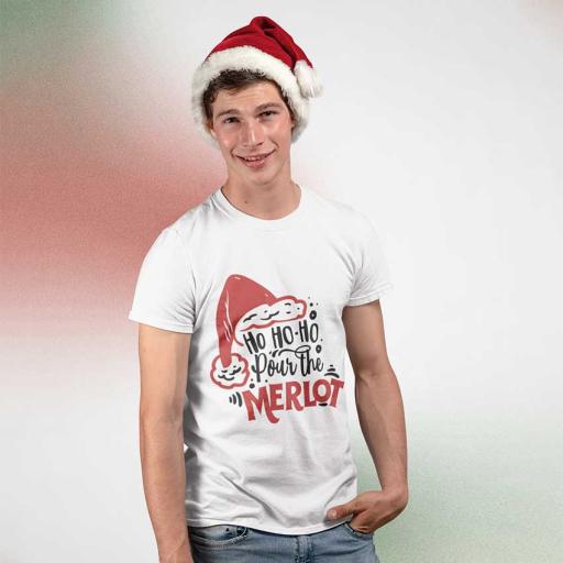 Personalised "Ho Ho Ho Pour the Merlot" t-Shirt