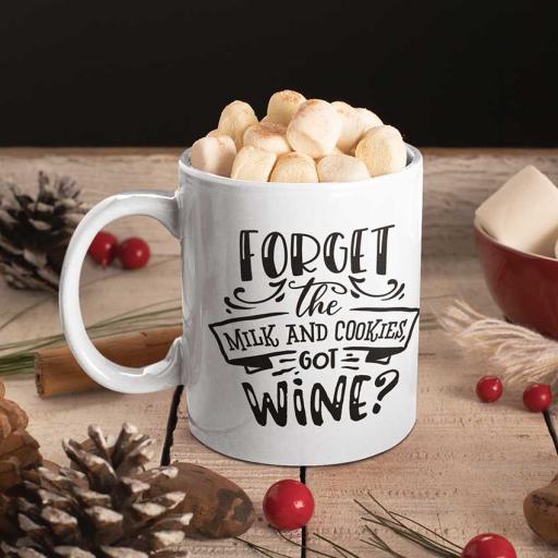 Forget Milk And Cookies, Got Wine? - Personalised Christmas Mug