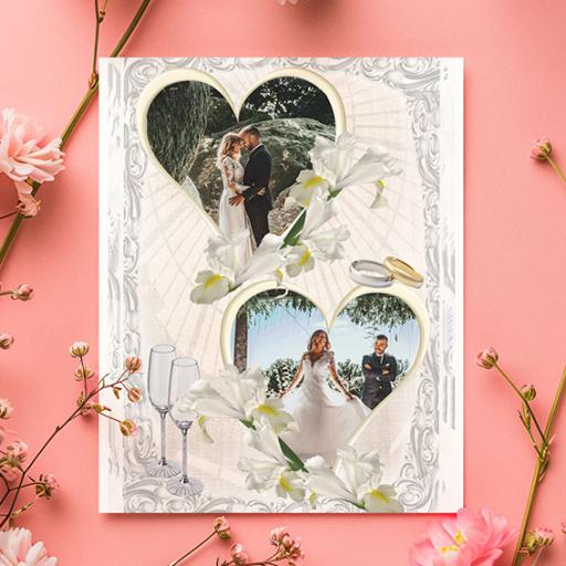 2 Wedding Photos  - Personalised Folded Card