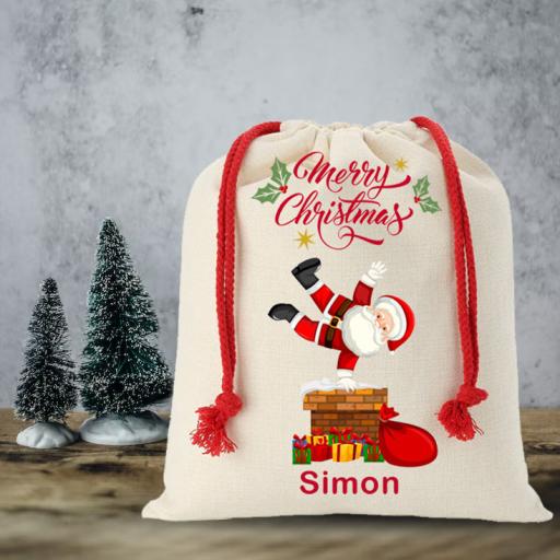 Personalised Premium Linen Christmas Sack - 9 Designs