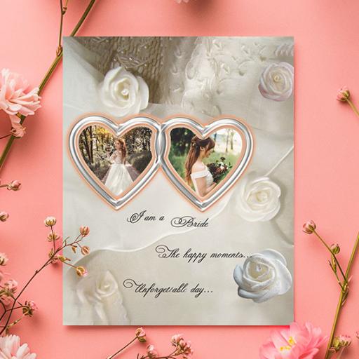 2 Photos Bride - Personalised Folded Card