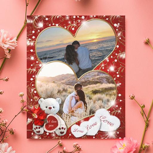 I Love You With Photos - Personalised Folded Card